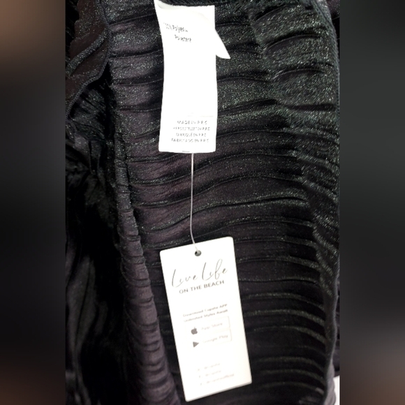 Black Texured Black Mini Dress - Picture 7 of 8